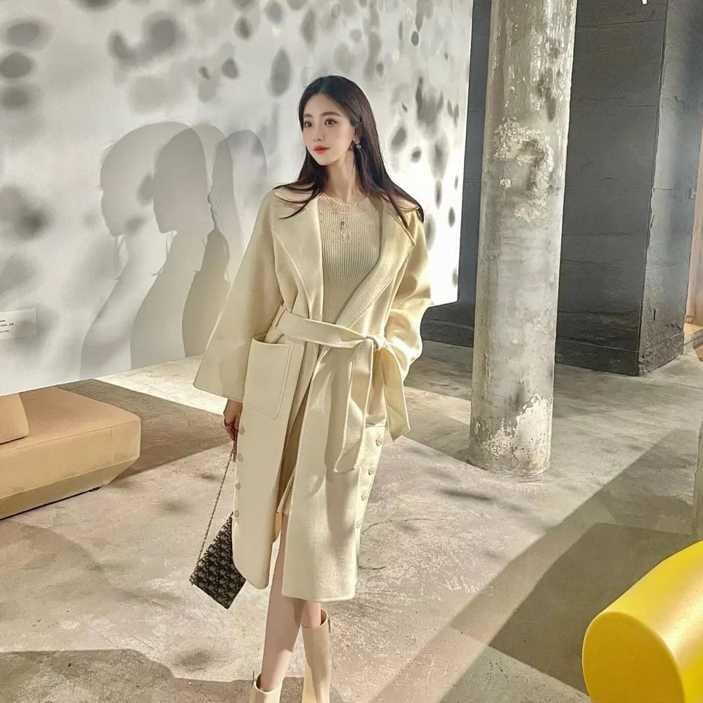 Authentic Max Mara Cream Belted Coat - Picture 8 of 8